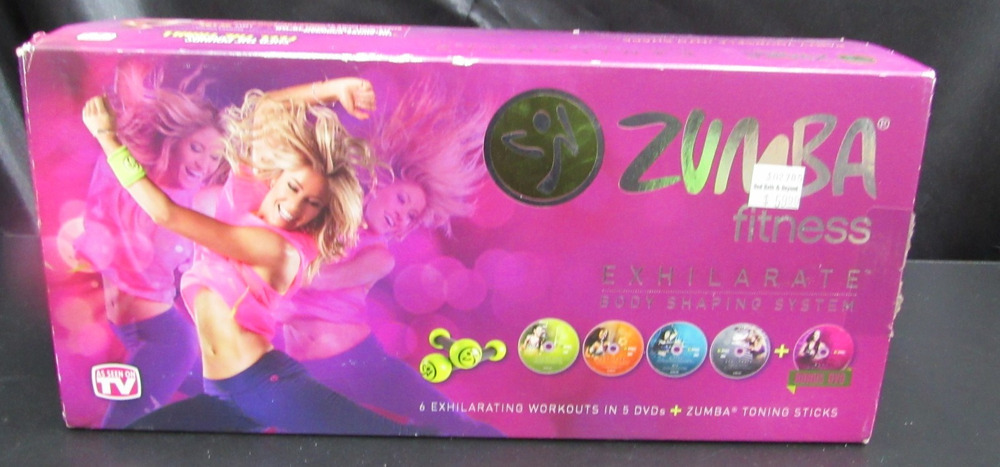 Zumba Fitness Exhilarate Body Shaping System - 5 DVD Set + Toning Sticks & Guide